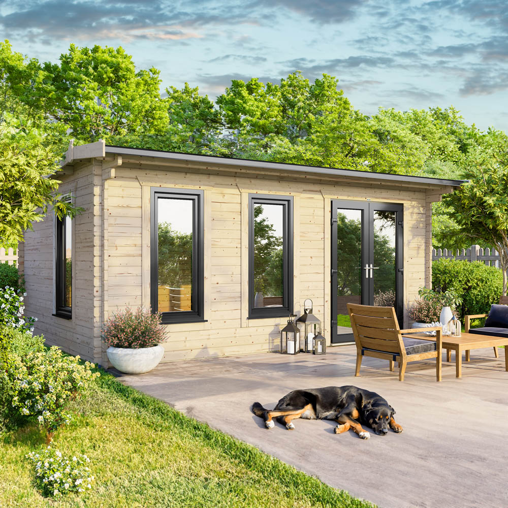 Power Sheds 18 x 10ft Right Double Door Apex Log Cabin Image 2