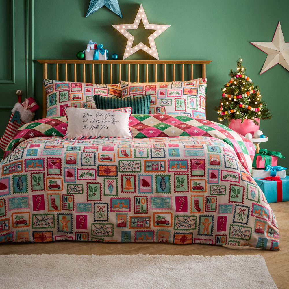Furn King Size Dear Santa Printed Reversible Duvet Set Image 1