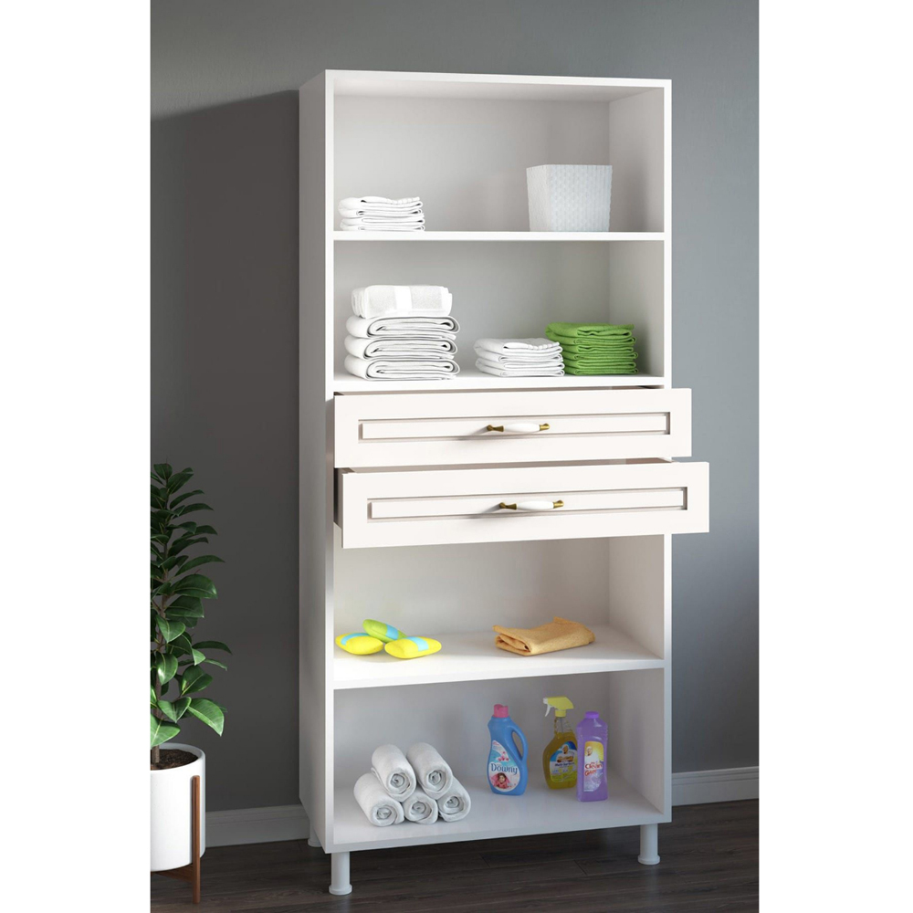 Evu Louis 4 Doors 2 Drawers White Cabinet Image 4