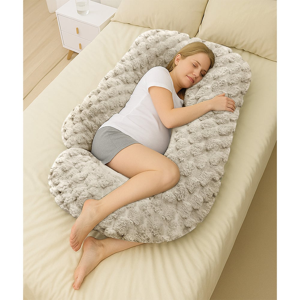 Velosso Cream Chunky Popcorn Maternity Pillow 135 x 75cm Image 2