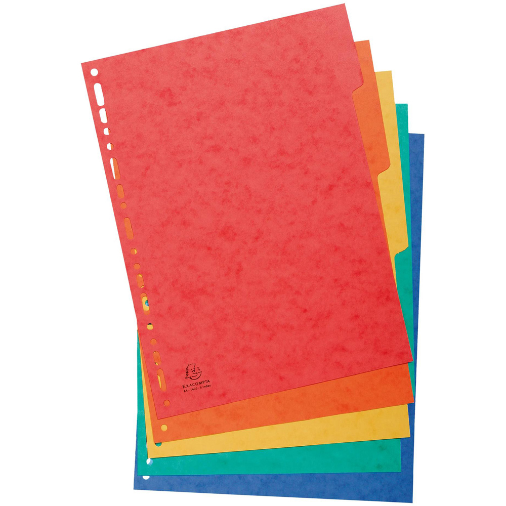 Exacompta A4 5 Section Assorted Colour Lightweight Divider 25 Pack Image 2