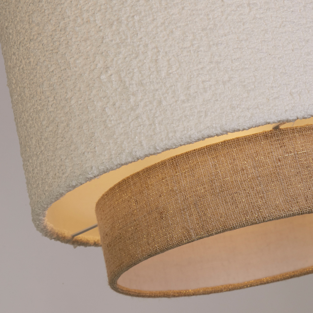Lighting Collection Aurelia 2 Tier White and Gold Boucle Ceiling Shade Image 4