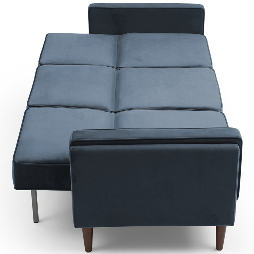 Asher 3 Seater Ink Velvet Sofa Bed Image 7