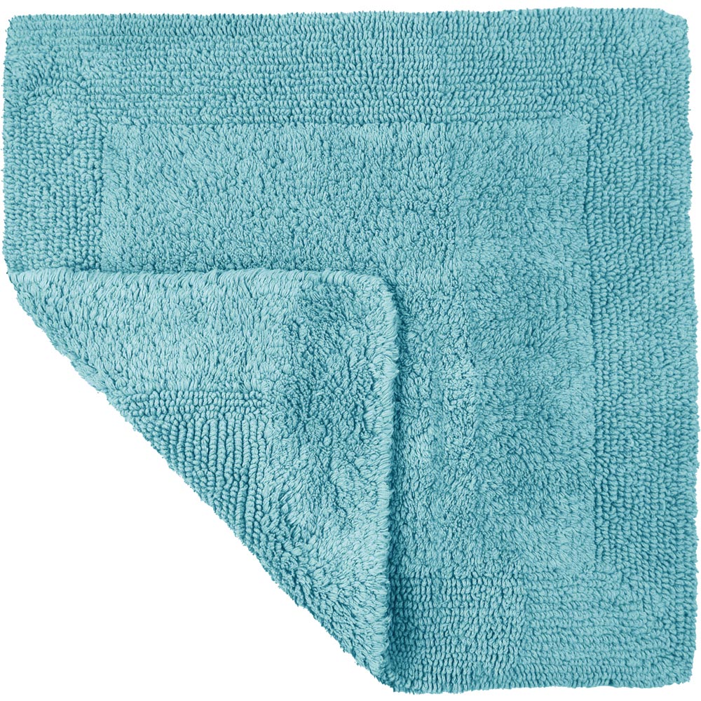 Allure Bath Fashions Elegance Turquoise Reversible Square Bath Mat 55 x 55cm Image 3
