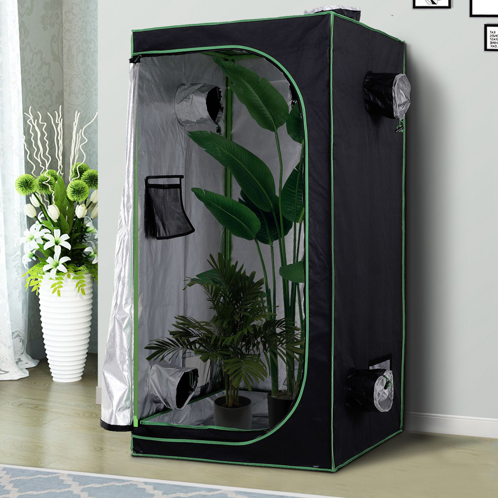 Outsunny Black and Green Oxford Fabric 2.6 x 2.6ft Hydroponic Grow Tent Kit Image 2