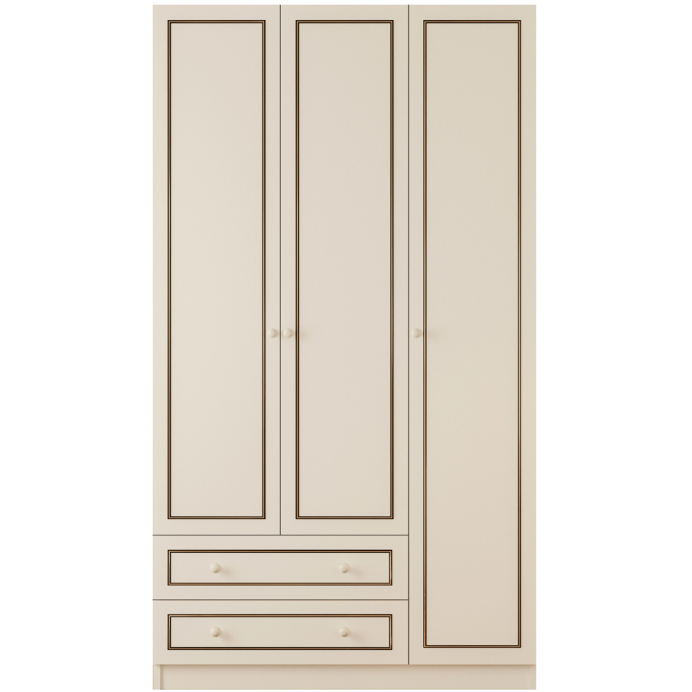 Evu CLEMENT 3 Door 2 Drawer White Wardrobe Image 2