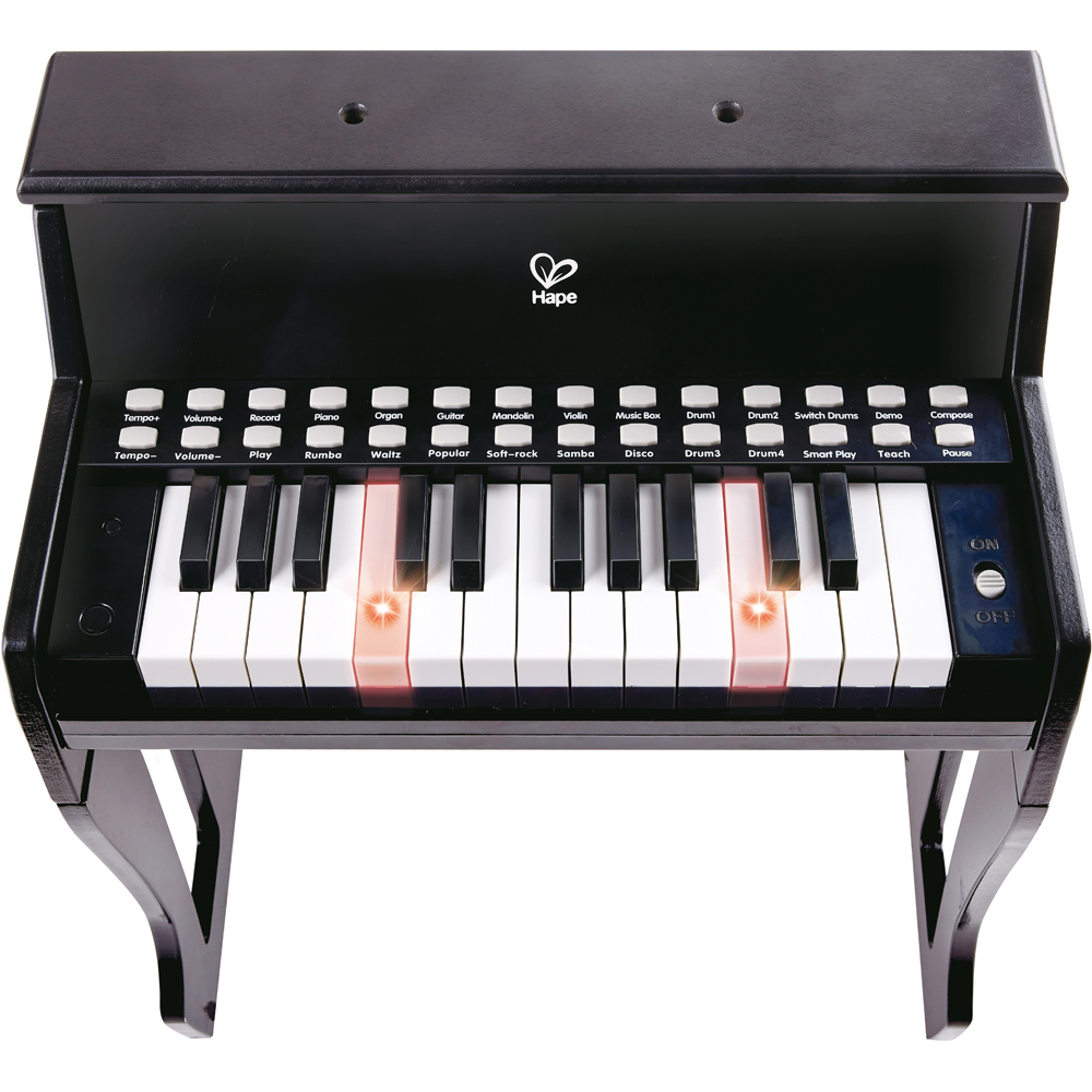Hape Learn with Lights Black Piano with Stool Image 3