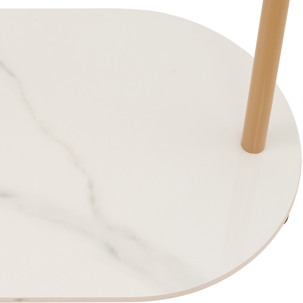 Living and Home Gold Metal Clothes Rack with 4 Hooks and Marble-Effect Base Image 3