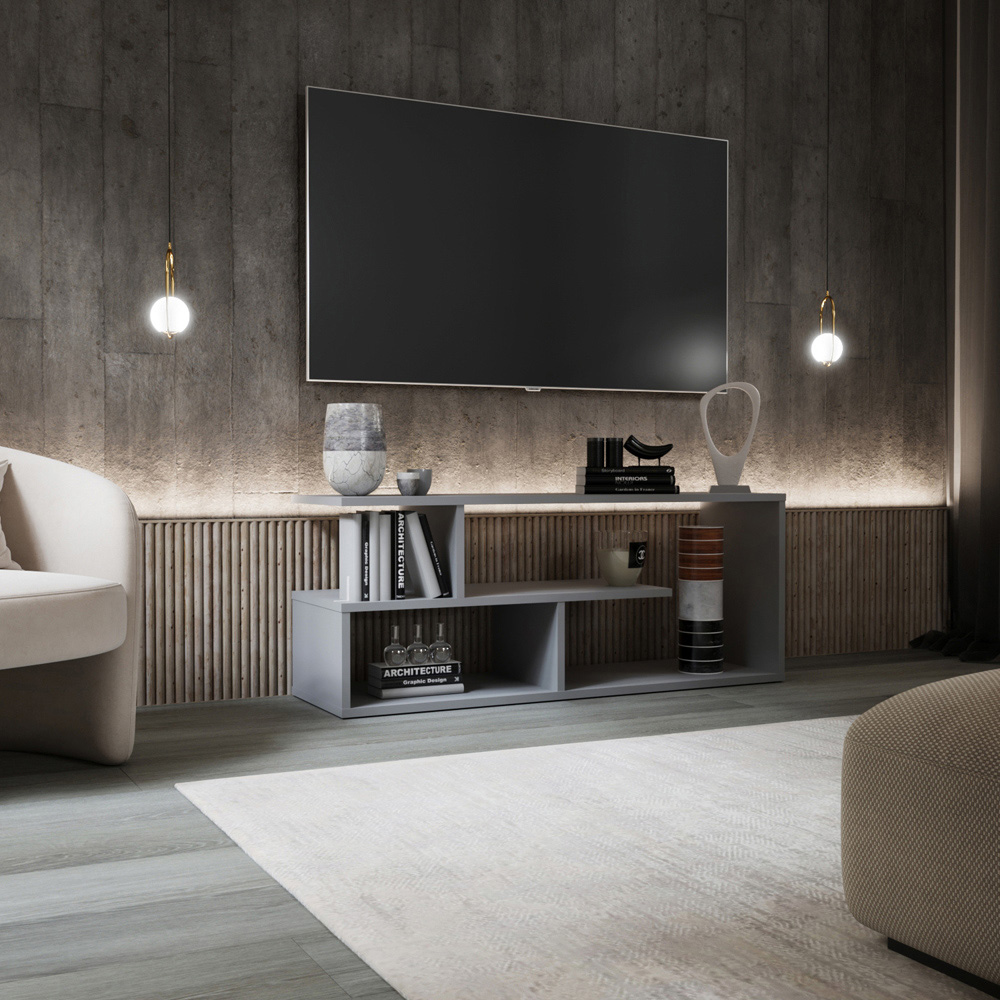 Shefa Eden 4 Shelf Grey TV Unit Image 5