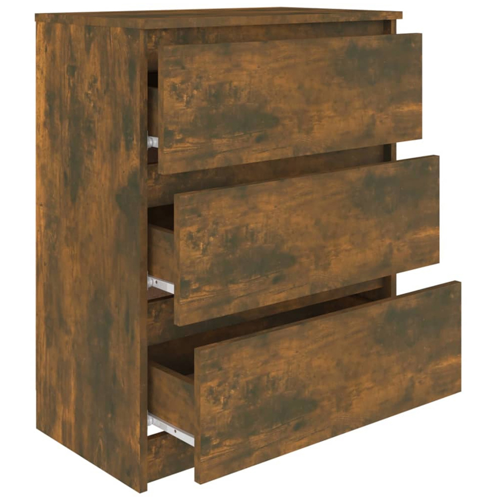 vidaXL 3 Drawer Smoked Oak Sideboard Image 5