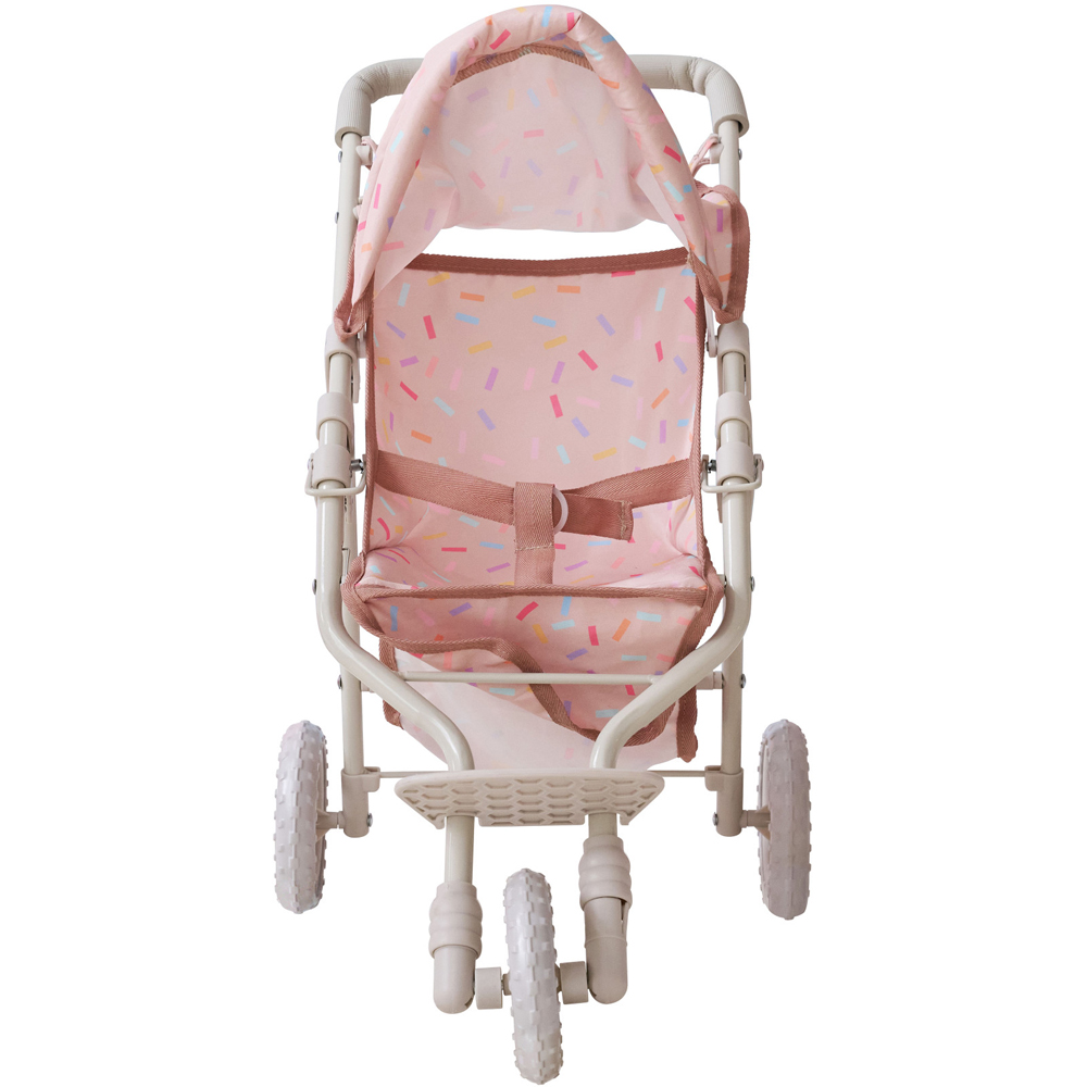 Teamson Kids Olivia's Little World Beige Confetti Doll Jogging Stroller Image 4