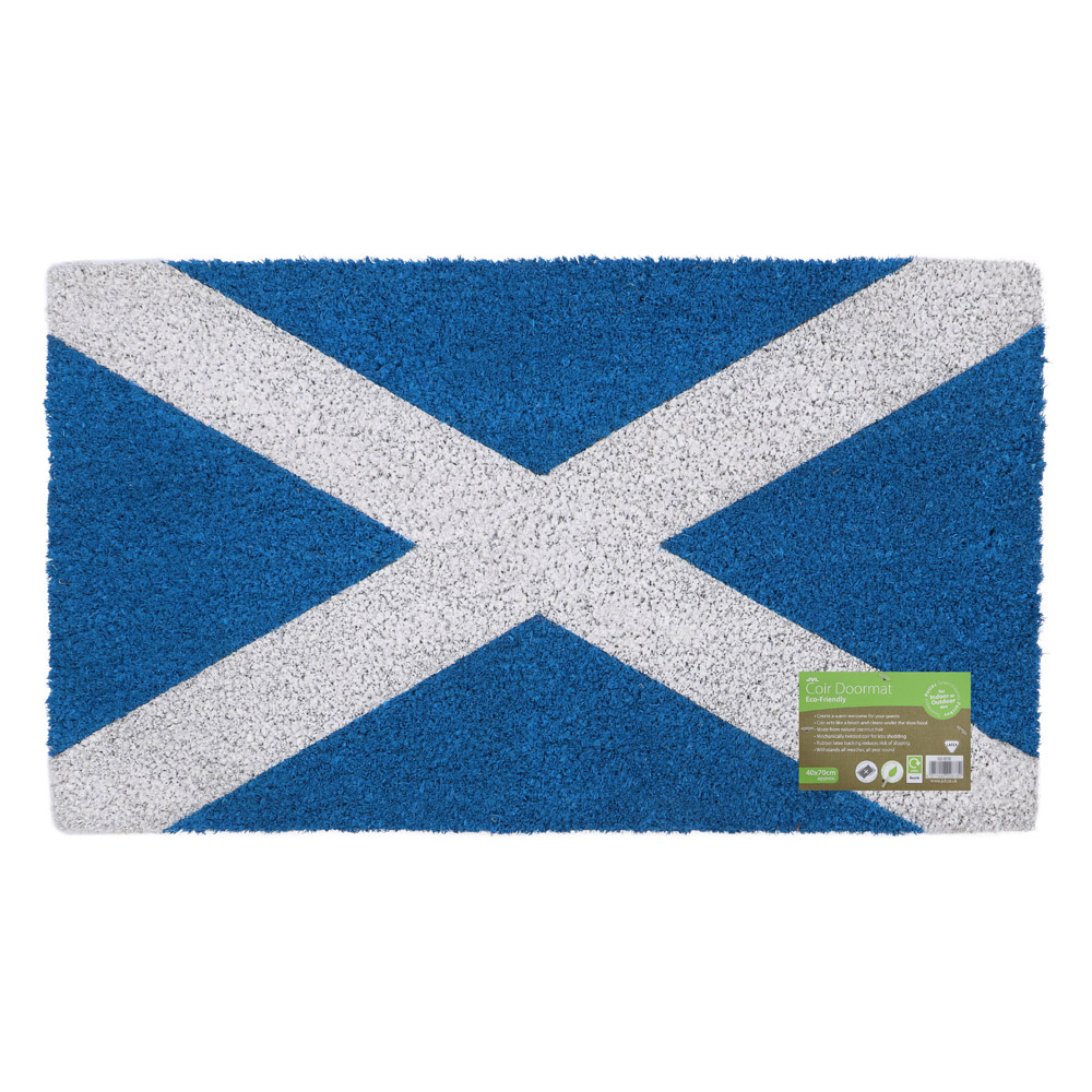 JVL Scottish Flag Latex Coir Door Mat 40 x 70cm Image 3