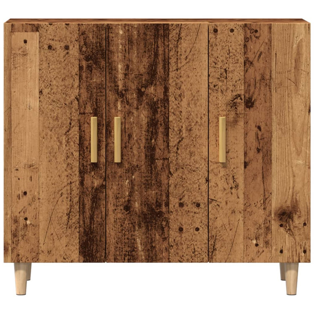 vidaXL 3 Door Old Wood Sideboard with Wooden Legs Image 5
