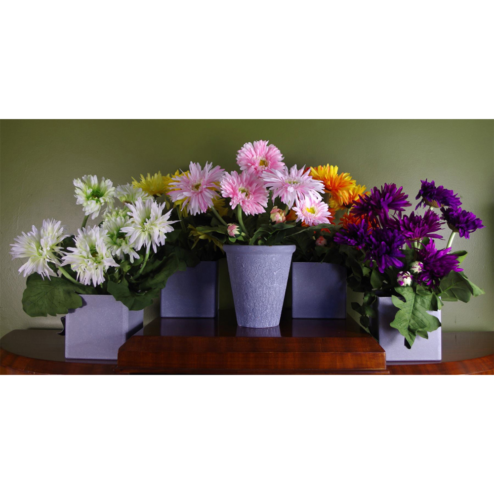 Leaf Pink Daisy Artificial Flower in Pot 33cm Image 4