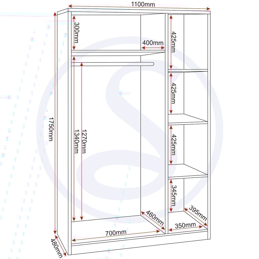 Seconique Dakota 3 Door Wardrobe Oak Effect Bedroom Furniture Set Image 7