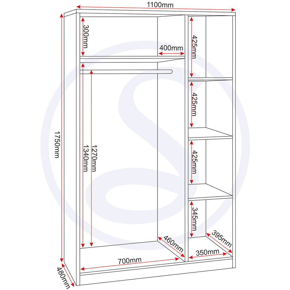 Seconique Dakota 3 Door Wardrobe Light Grey Bedroom Furniture Set Image 7