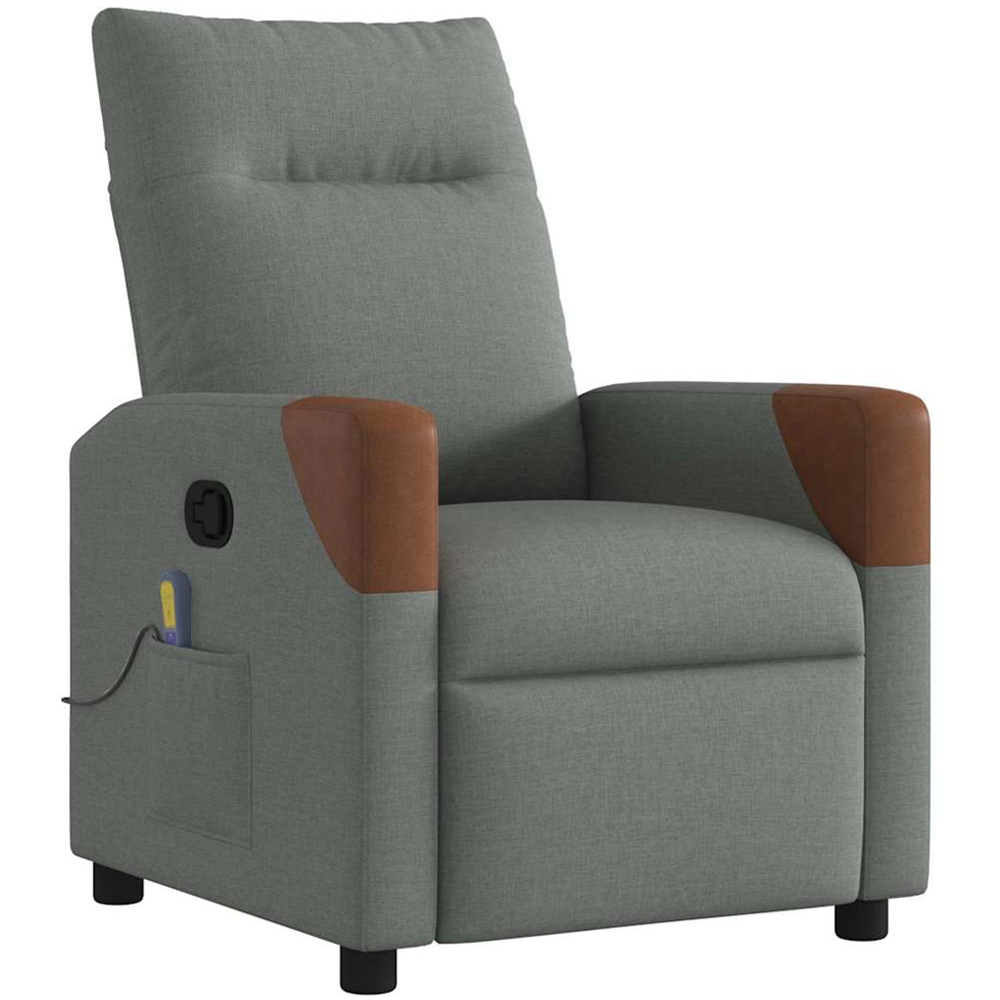 vidaXL Dark Grey Fabric Manual Massage Recliner Chair Image 2
