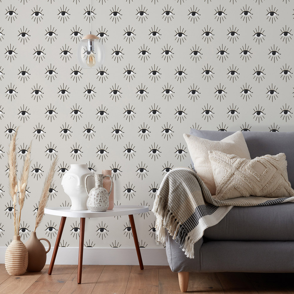 furn. Theia Abstract Grey and Beige Matte Wallpaper Image 3