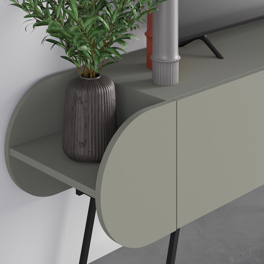 FWStyle Capsule 2 Door 2 Shelf Ash Green TV Unit Stand Image 5