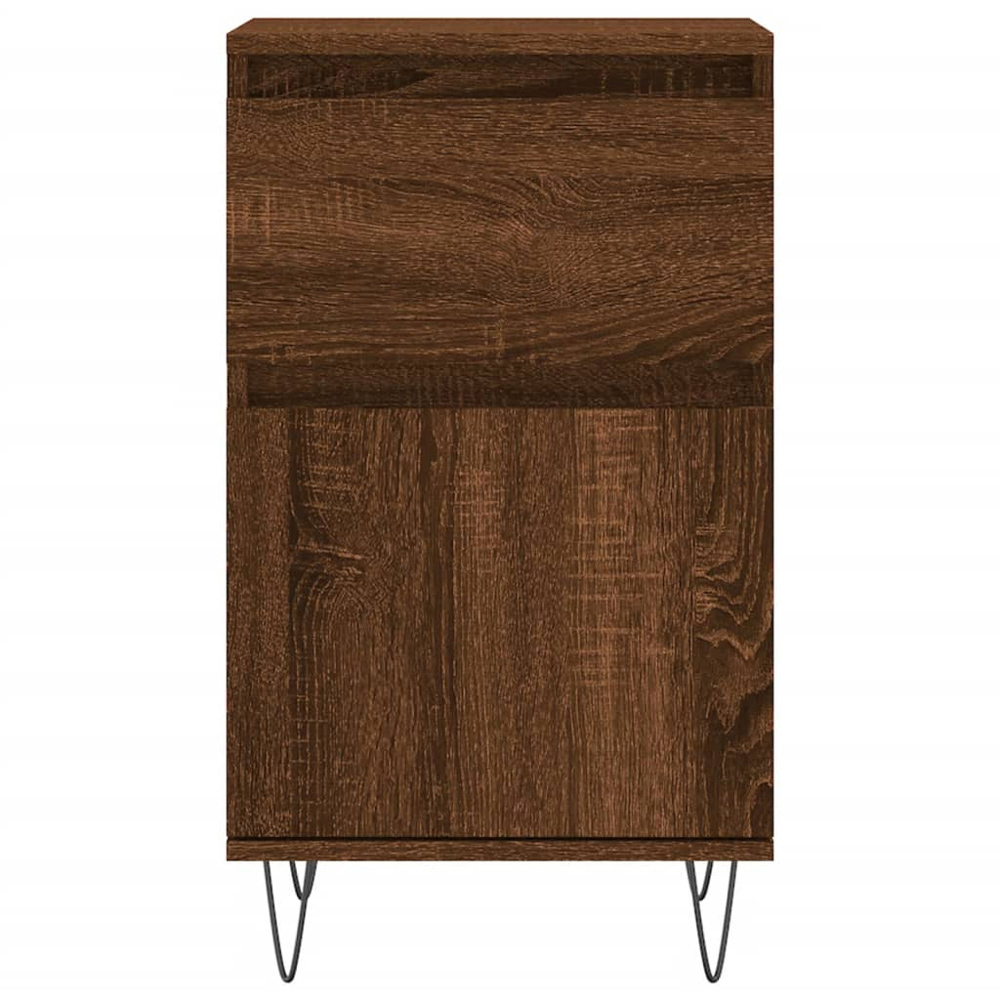vidaXL Single Door Single Drawer Brown Oak Sideboard Set of 2 Image 6