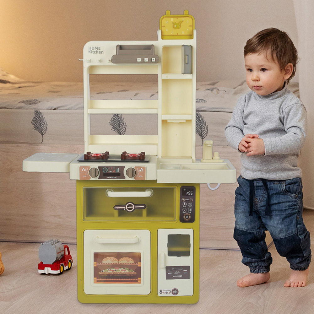 Alivio Kids Green Kitchen Playset with Sound and Lights Image 2