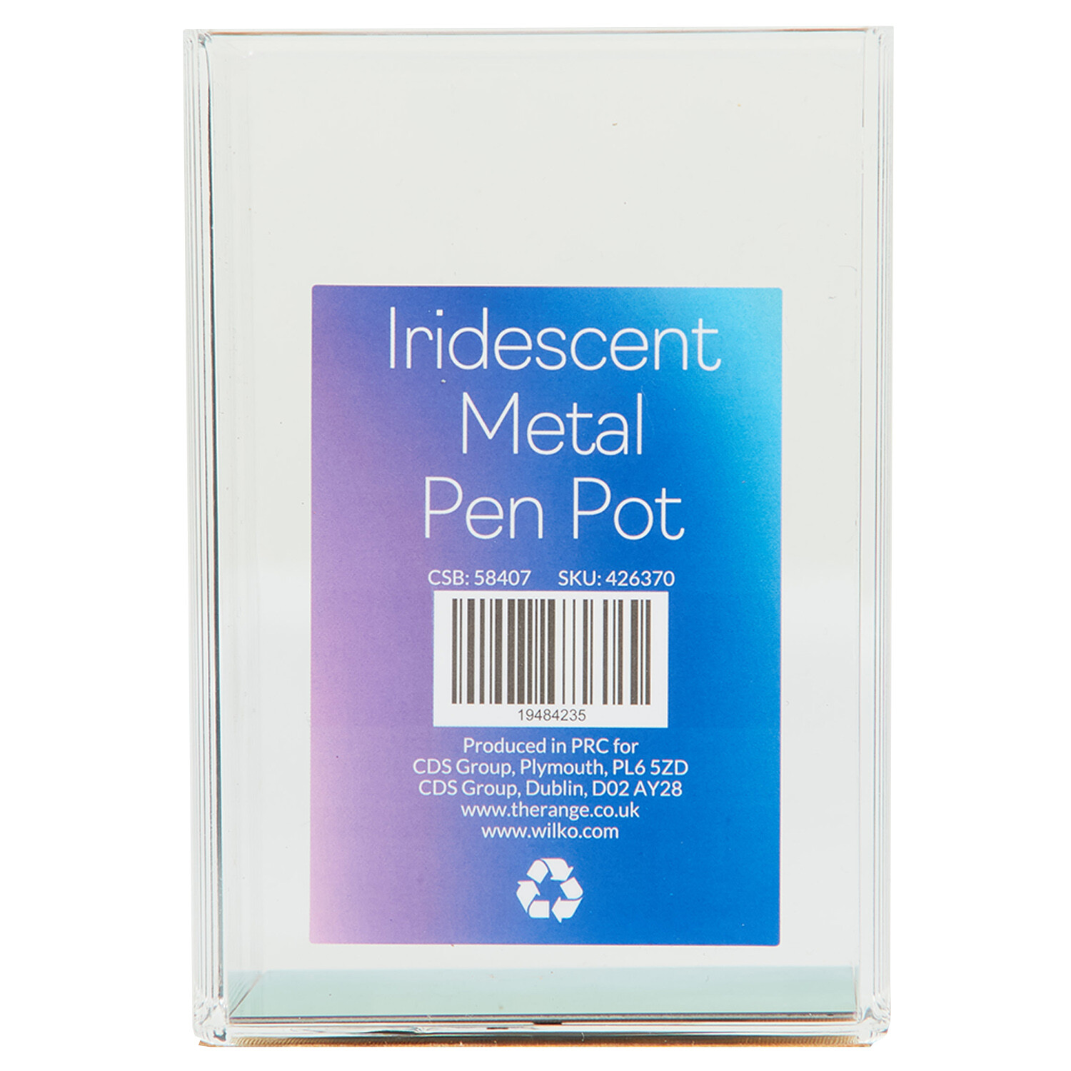Iridescent Metal Pen Pot - Clear and Iridescent Image 2