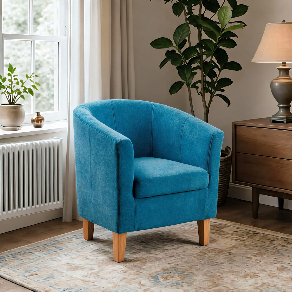 Home Source Bedford Teal Padded Tub Chair Image 5