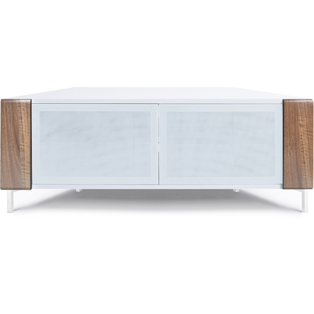 MDA Designs Corvus 2 Door White and Walnut TV Cabinet Image 3