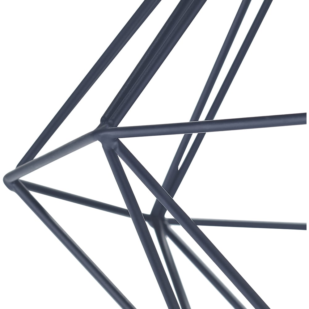 Happy Homewares Matt Black Metal Industrial Basket Cage Semi Flush Pendant Shade Image 4