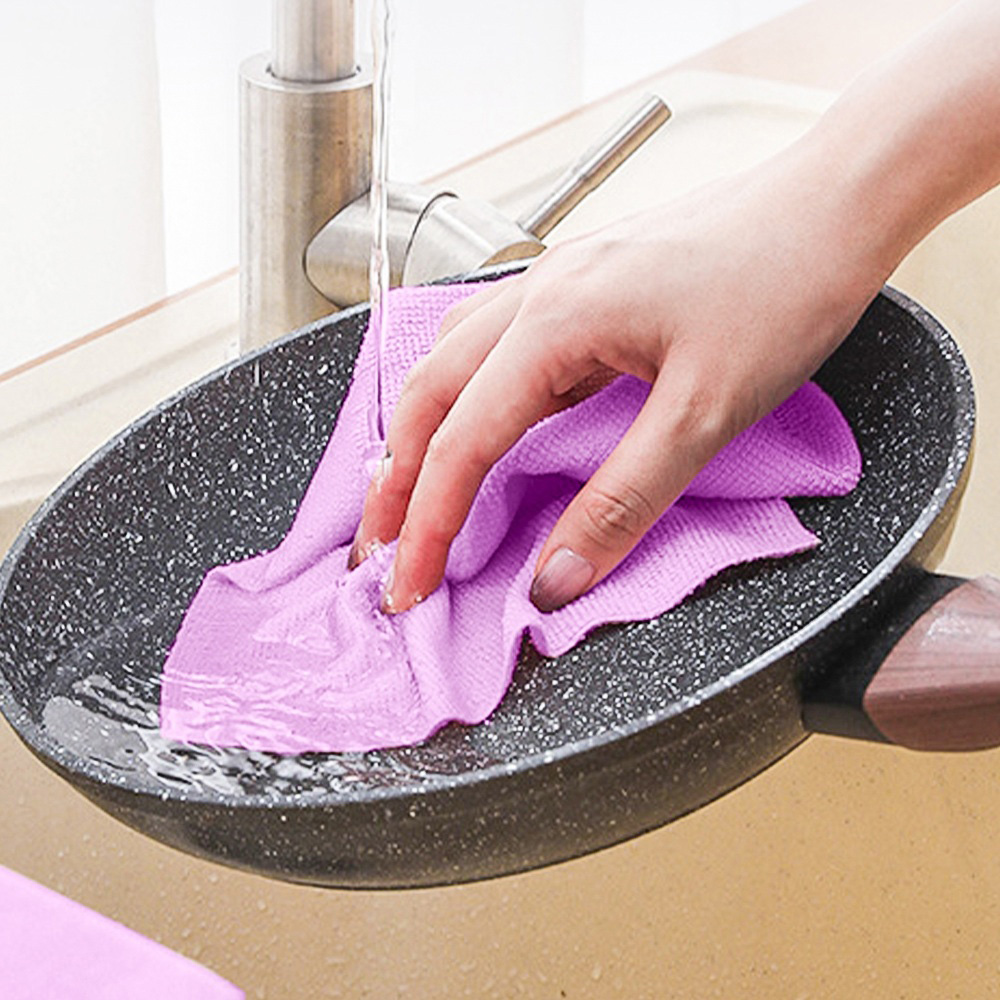 Living and Home Purple Multifunctional Reusable Microfibre Cloth Cleaning Towel 20 Pack Image 2