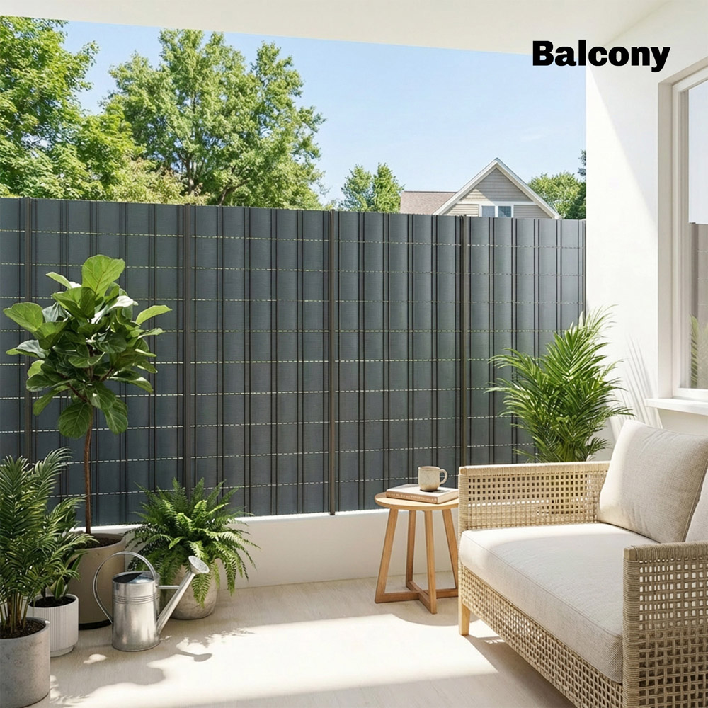 Outsunny Grey 19 x 3500cm 2 Pack Privacy Garden Screen Fence with Clips Image 5
