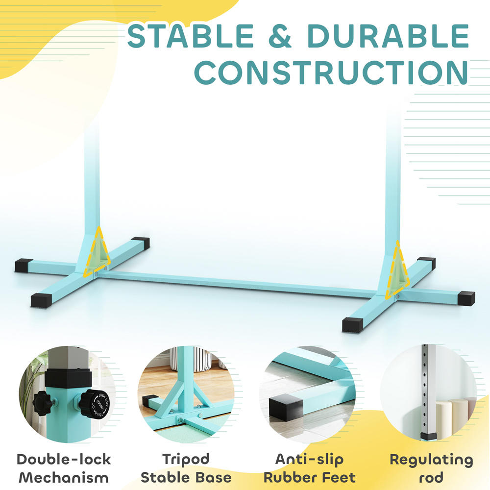 Tommy Toys Kids Light Blue Adjustable Steel Horizontal Gymnastics Bar Image 6