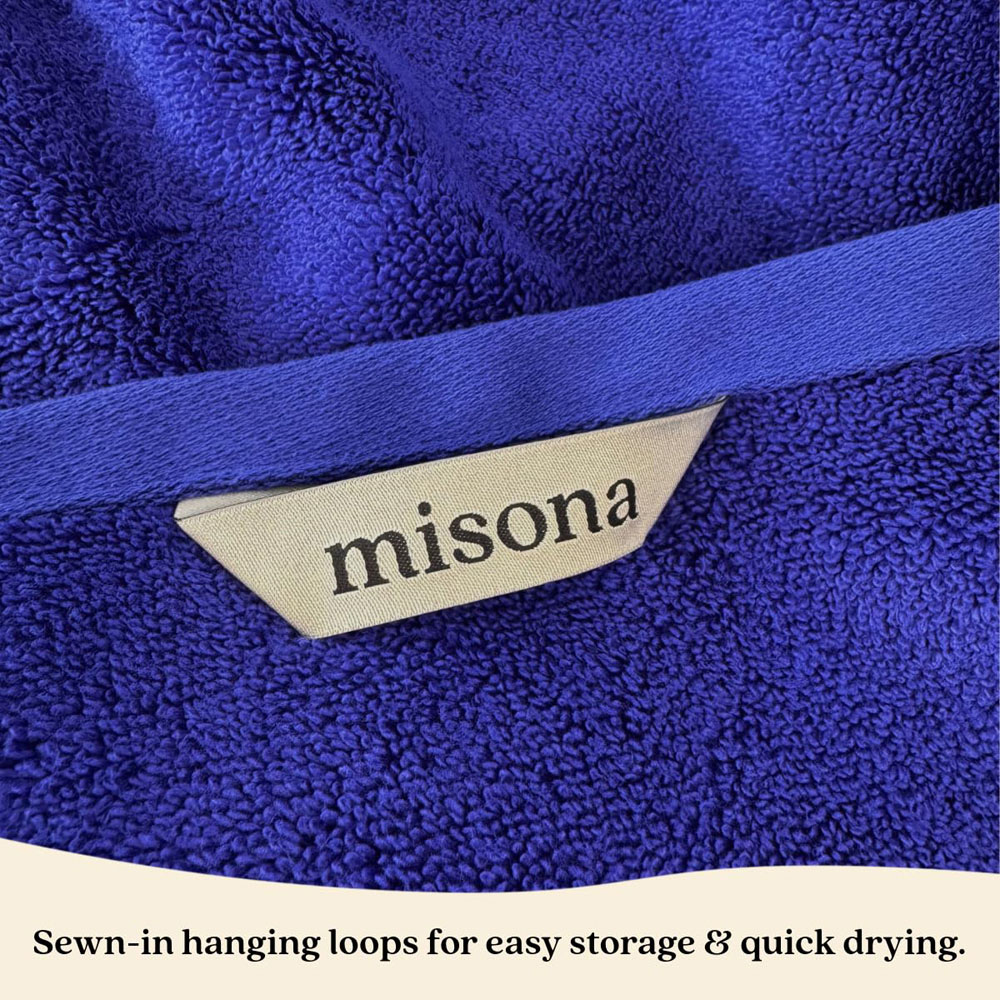 Misona Ultra Soft Bamboo Blue Bath Towel Image 3