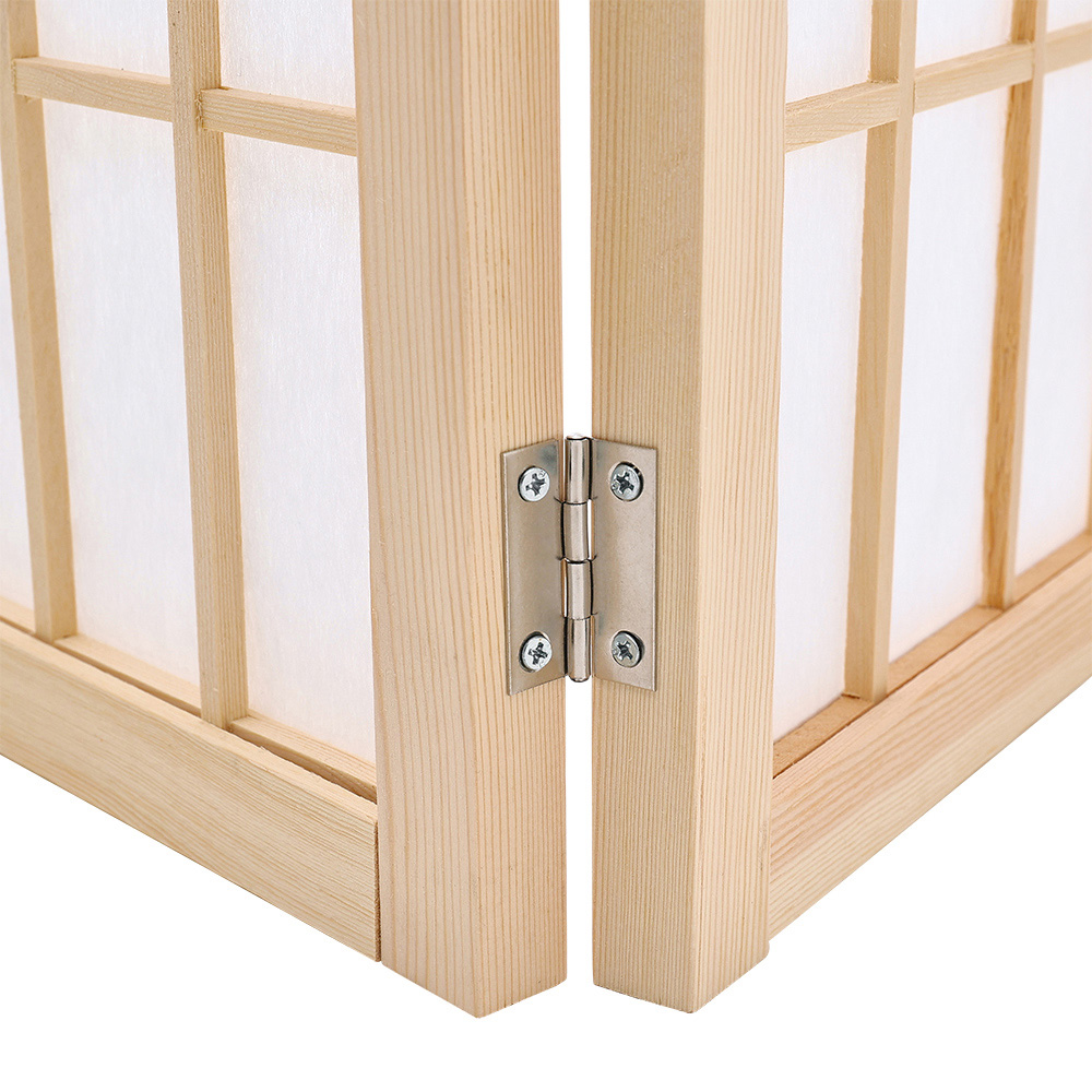Living and Home 4 Panel Natural Folding Wooden Privacy Screen Image 4