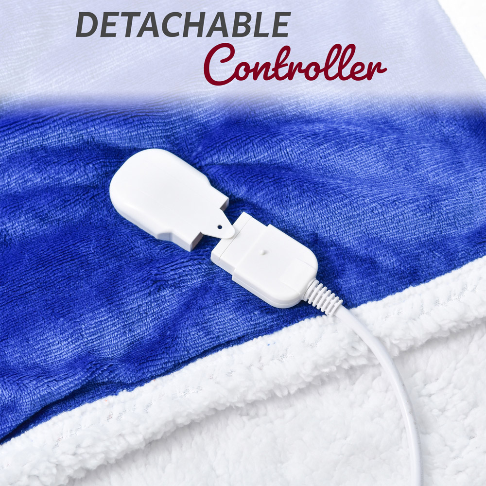 GlamHaus Dark Blue Electric Throw 160 x 130cm Image 3