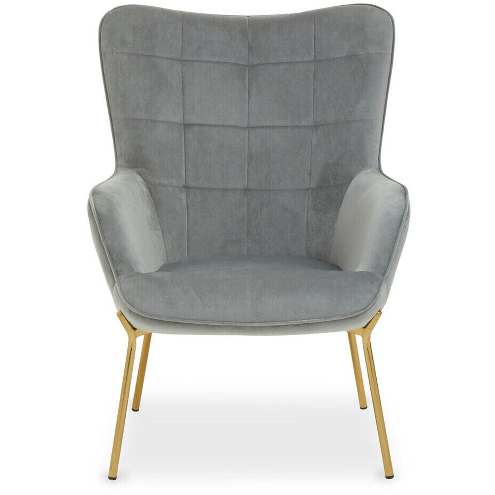 Premier Housewares Stockholm Gold and Grey Velvet Armchair Image 5