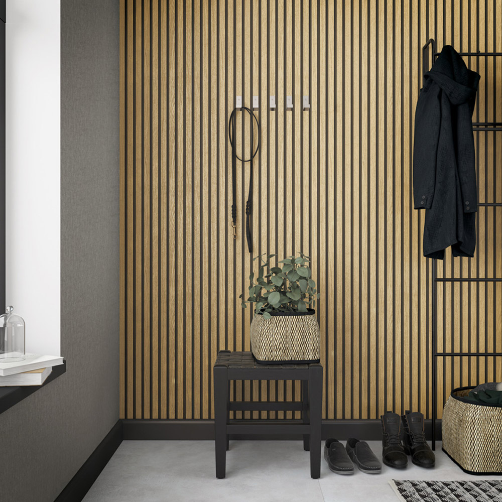 Galerie Industrial Effects Panelled Beige and Dark Brown Wallpaper Image 5