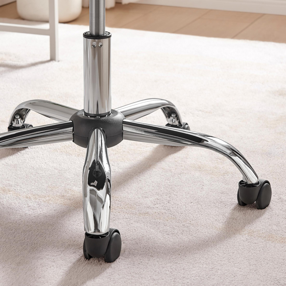 Furniturebox Courtez Grey Velvet and Silver Office Chair Image 3