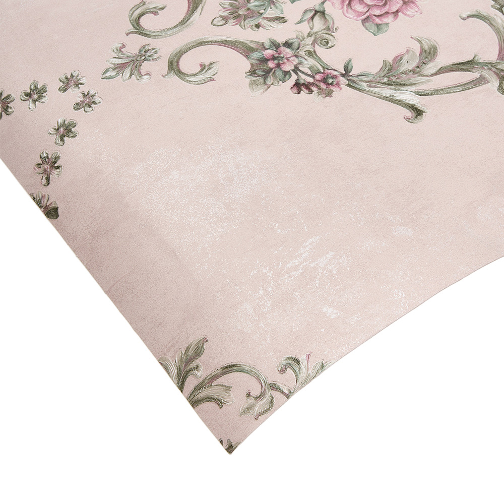 Living and Home Floral Pattern Rectangle 3D Embossed Dusty Rose Non-Pasted Wallpaper Image 5