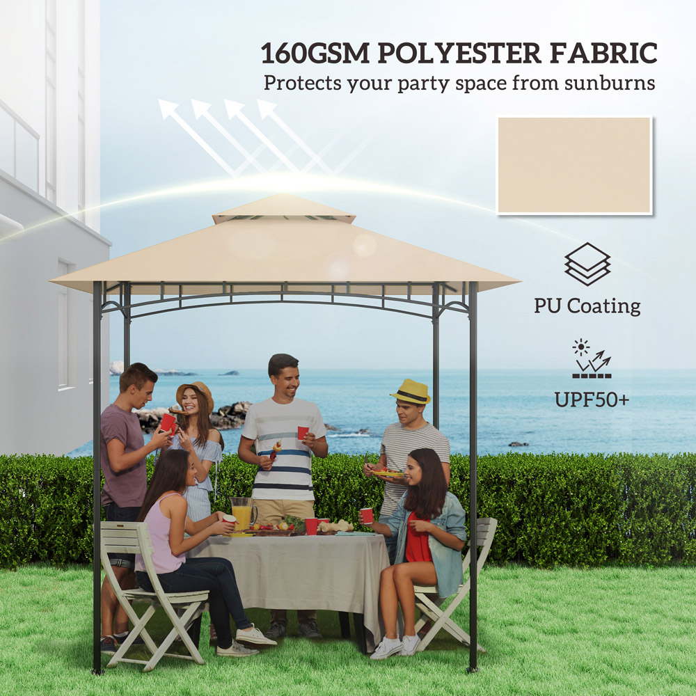Outsunny 1.5 x 2.4m Beige Gazebo Canopy Replacement Image 6