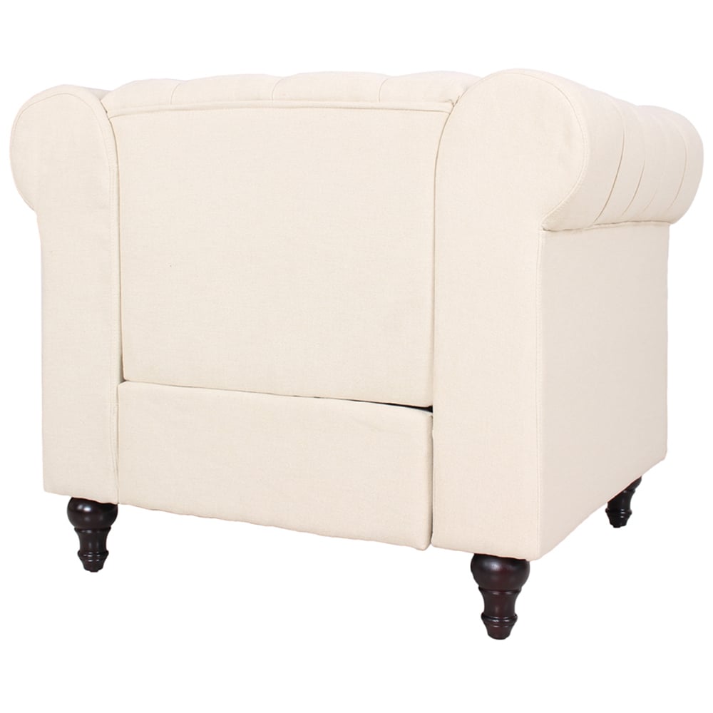Furniture One Cream Nailhead Trim Upholstered Armchair Image 4