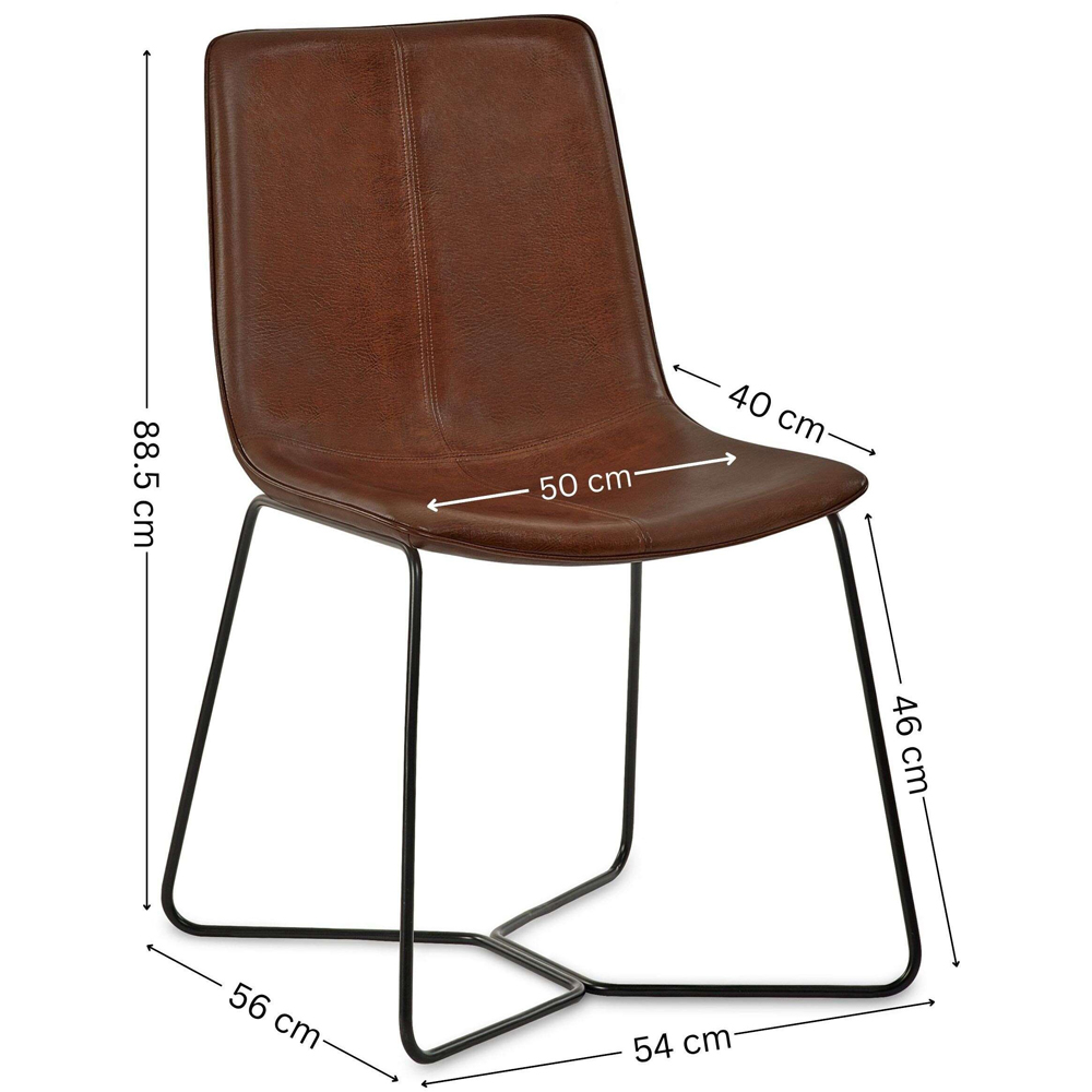 Julian Bowen Joren Set of 2 Tan Brown PU Leather Dining Chair Image 9