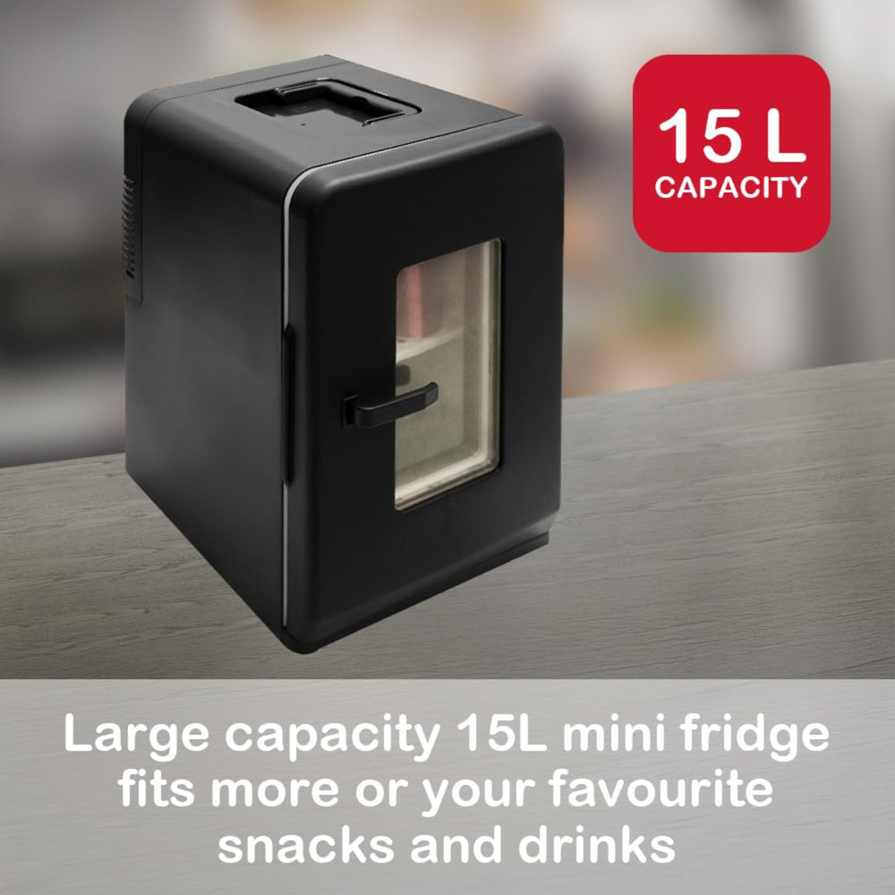 Alivio Black 15L Portable Heating and Cooling Mini Fridge Image 5
