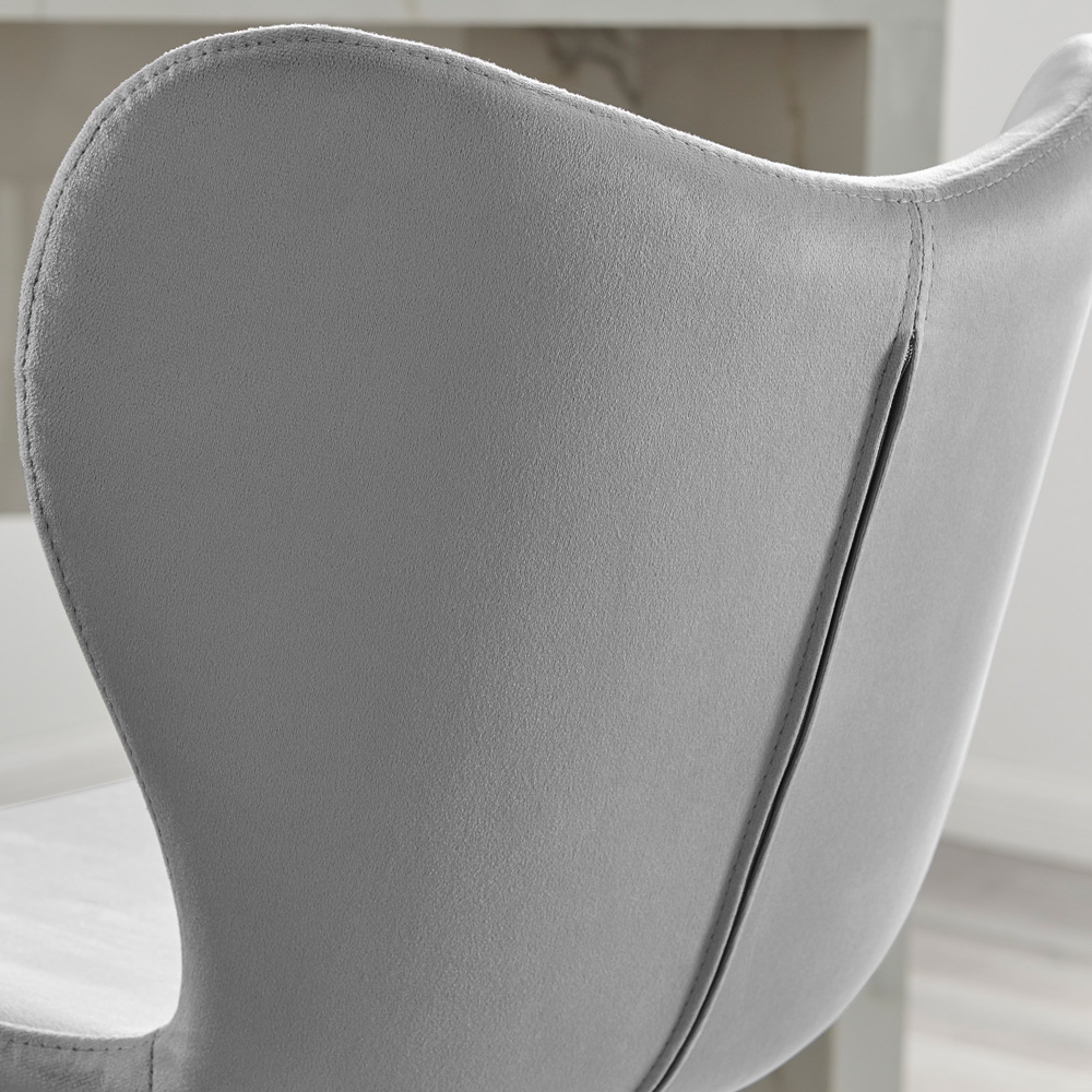 Furniturebox Ketya Set of 2 Grey and Black Velvet Bar Chairs Image 3