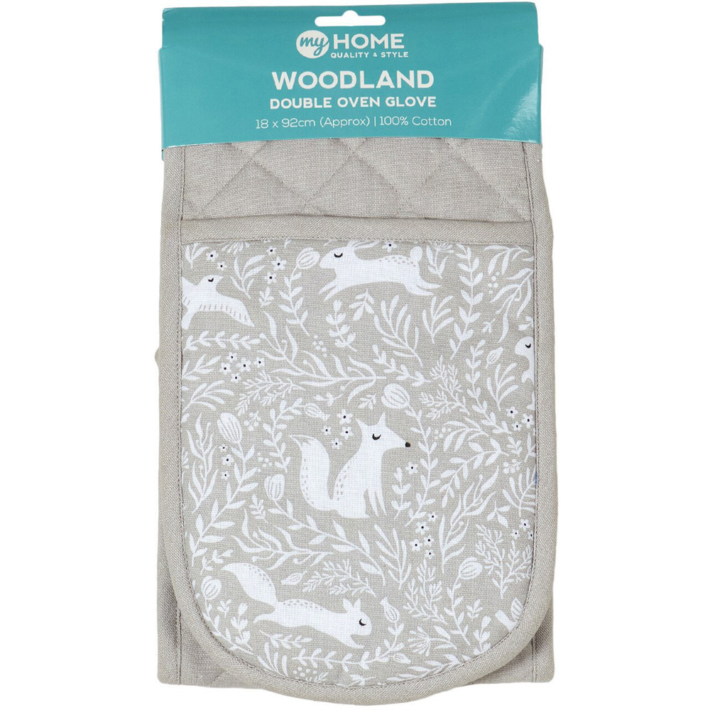 Woodland Double Oven Gloves - Grey Image 1