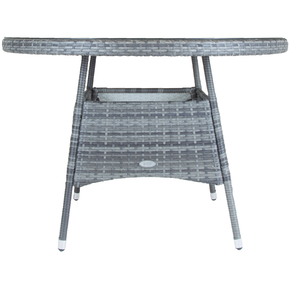 Charles Bentley Rattan 4 Seater Dining Table Grey Image 3