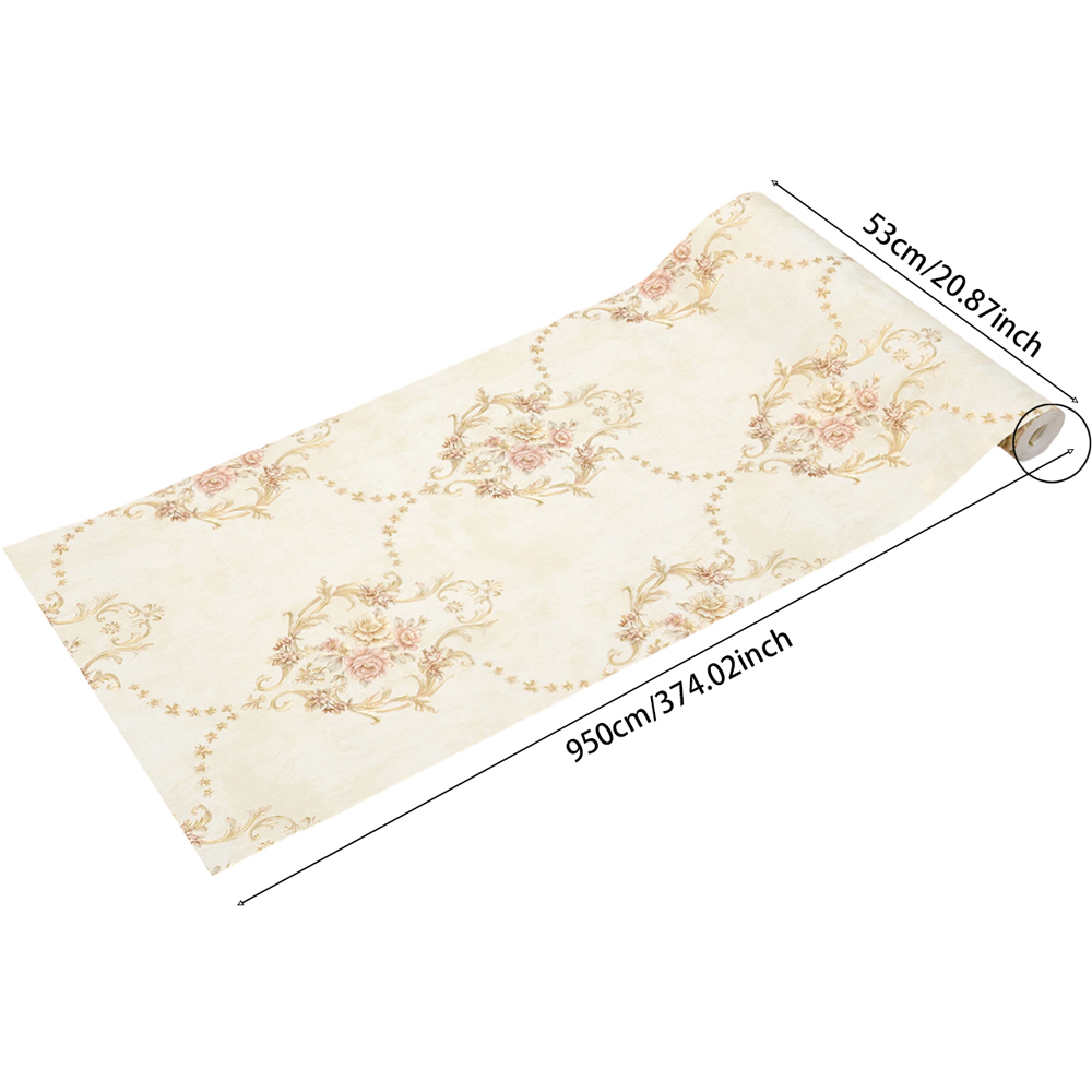Living and Home Floral Pattern 3D Embossed Cream Non-Pasted Non-Woven Wallpaper Image 8