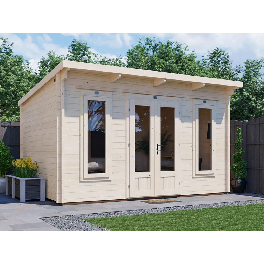 Dunster House Terminator 13 x 10ft Brown Superfelt Pent Garden Log Cabin Office Image 3