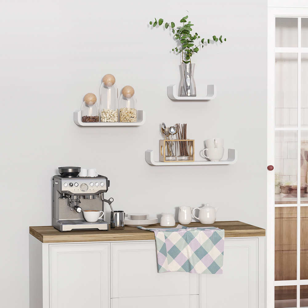 Portland Set of 3 White Floating Shelf Image 2