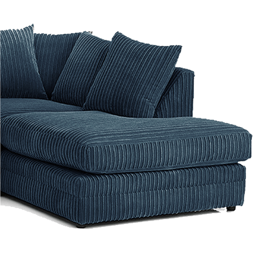 Luxor 3 Seater Navy Blue Jumbo Cord Right Hand Facing Corner Sofa Image 3